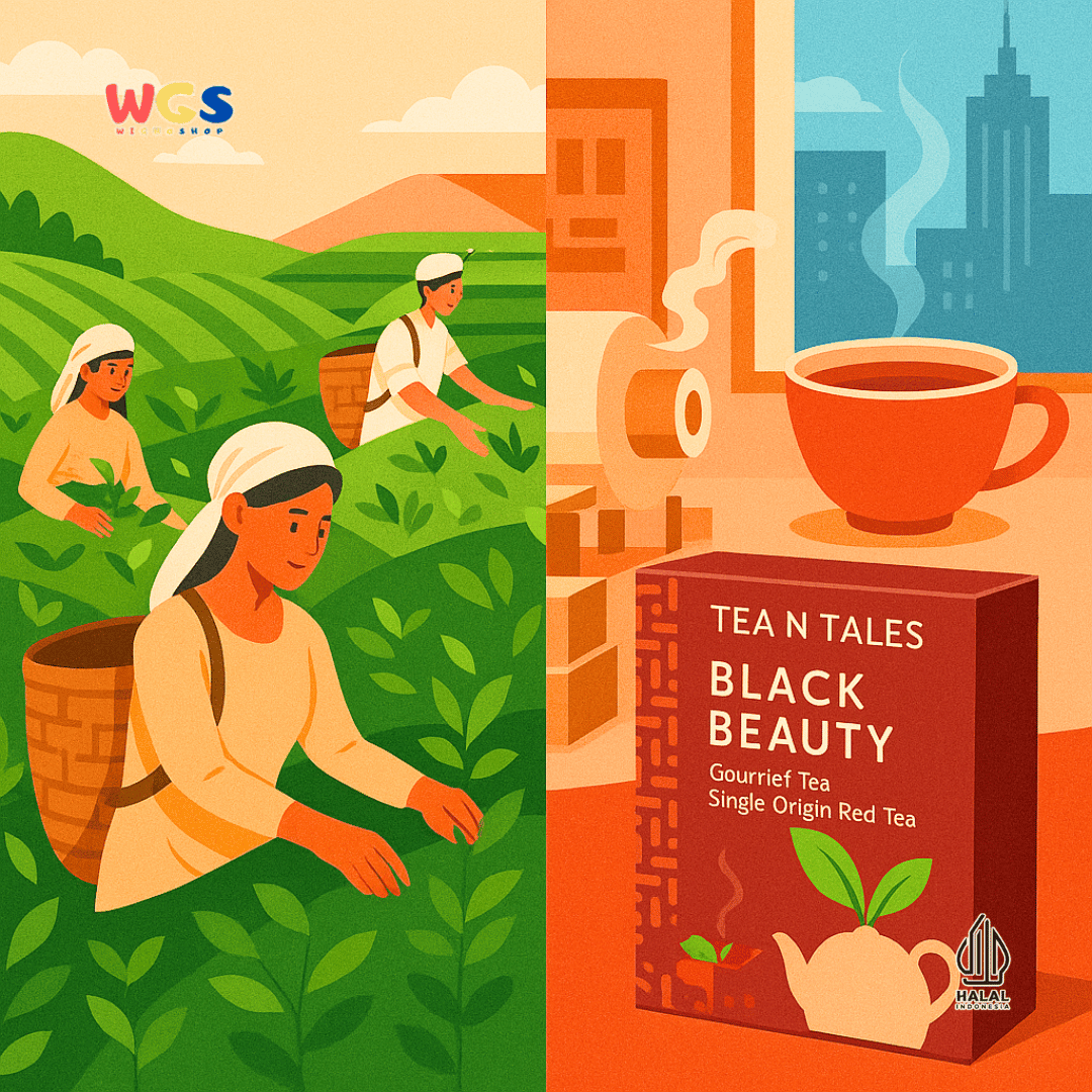 Tea N Tales Gourmet Tea Black Beauty 15gr (5x3gr) – Teh Segitiga Teh Merah Single Origin Kuat Nikmat