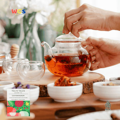 Tea N Tales Gourmet Tea Cahyaningrum 15gr (5x3gr) – Teh Buah & Bunga Rasa Ceria & Wangi Alami