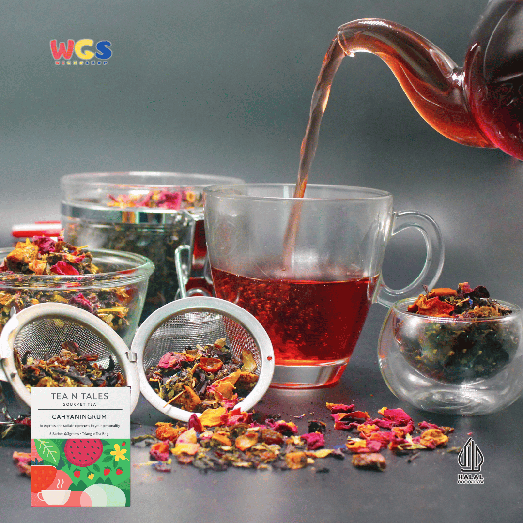 Tea N Tales Gourmet Tea Cahyaningrum 15gr (5x3gr) – Teh Buah & Bunga Rasa Ceria & Wangi Alami