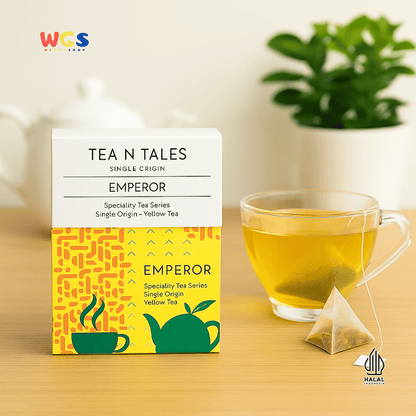 Tea N Tales Gourmet Tea Emperor 15gr (5x3gr) – Teh Segitiga Teh Kuning Single Origin Lembut & Elegan