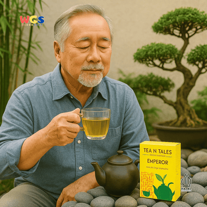 Tea N Tales Gourmet Tea Emperor 15gr (5x3gr) – Teh Segitiga Teh Kuning Single Origin Lembut & Elegan
