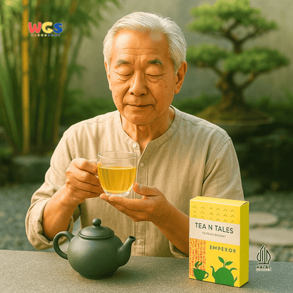Tea N Tales Gourmet Tea Emperor 15gr (5x3gr) – Teh Segitiga Teh Kuning Single Origin Lembut & Elegan