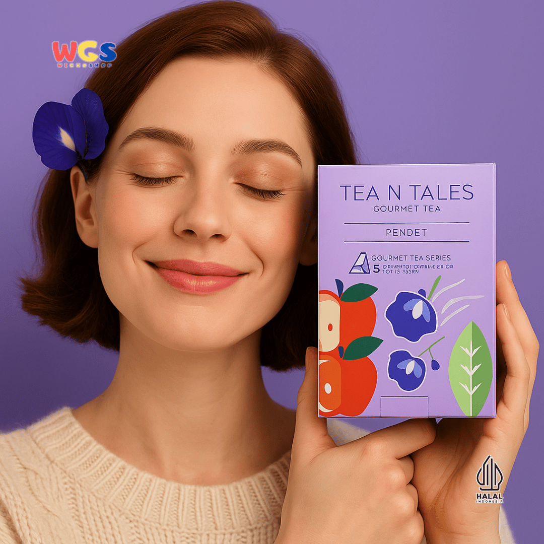 Tea N Tales Gourmet Tea Pendet 15gr (5x3gr) – Teh Segitiga Putih Apel & Telang Wangi & Lembut Alami