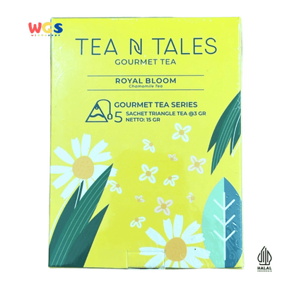 Tea N Tales Gourmet Tea Royal Bloom 15gr (5x3gr) – Teh Segitiga Chamomile, Pandan & Teh Hijau Tenang