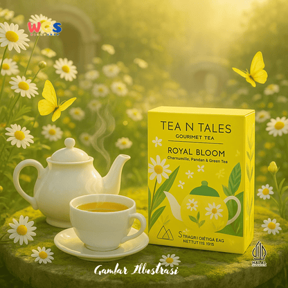 Tea N Tales Gourmet Tea Royal Bloom 15gr (5x3gr) – Teh Segitiga Chamomile, Pandan & Teh Hijau Tenang