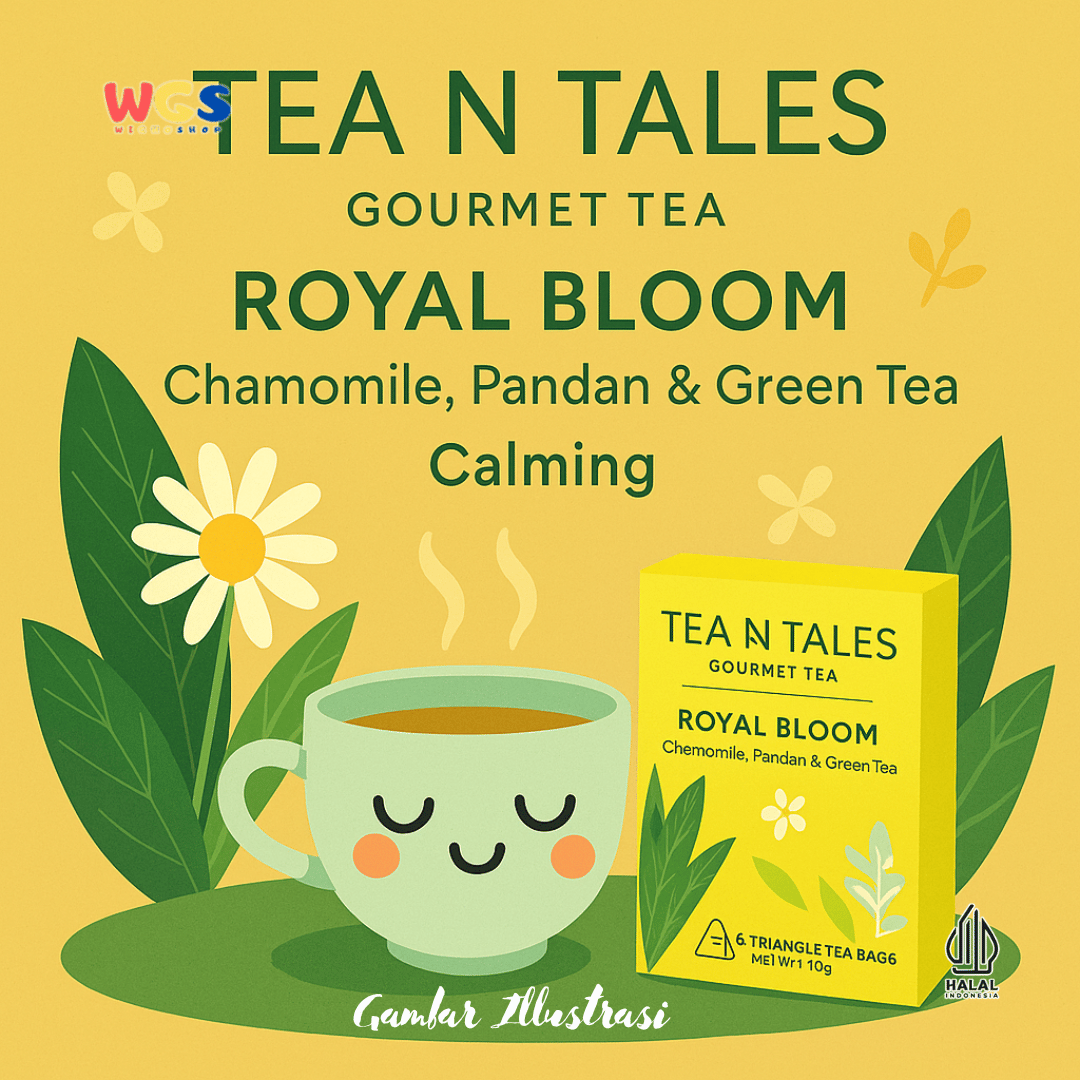 Tea N Tales Gourmet Tea Royal Bloom 15gr (5x3gr) – Teh Segitiga Chamomile, Pandan & Teh Hijau Tenang