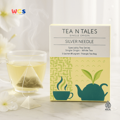 Tea N Tales Gourmet Tea Silver Needle 7.5gr (5x1.5gr) – Teh Segitiga Teh Putih Single Origin Murni