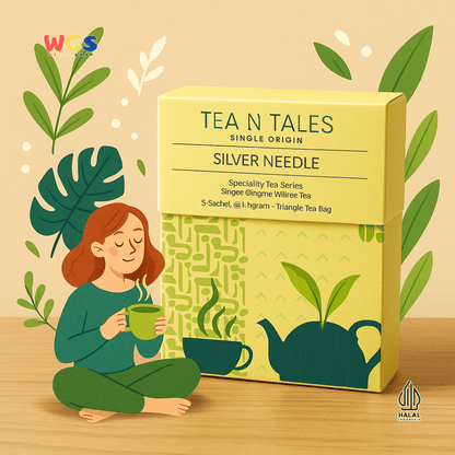 Tea N Tales Gourmet Tea Silver Needle 7.5gr (5x1.5gr) – Teh Segitiga Teh Putih Single Origin Murni