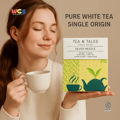 Tea N Tales Gourmet Tea Silver Needle 7.5gr (5x1.5gr) – Teh Segitiga Teh Putih Single Origin Murni