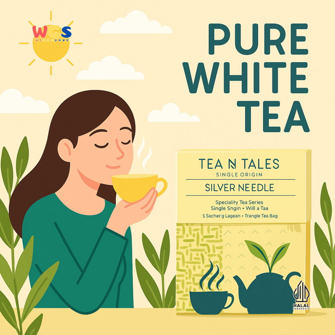Tea N Tales Gourmet Tea Silver Needle 7.5gr (5x1.5gr) – Teh Segitiga Teh Putih Single Origin Murni