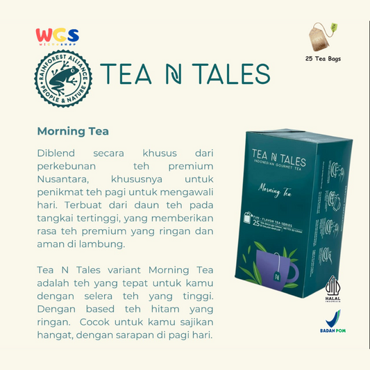 Tea N Tales Morning Tea 25 Tea Bags - 50gr | Teh Hitam Premium Ringan dan Aromatik