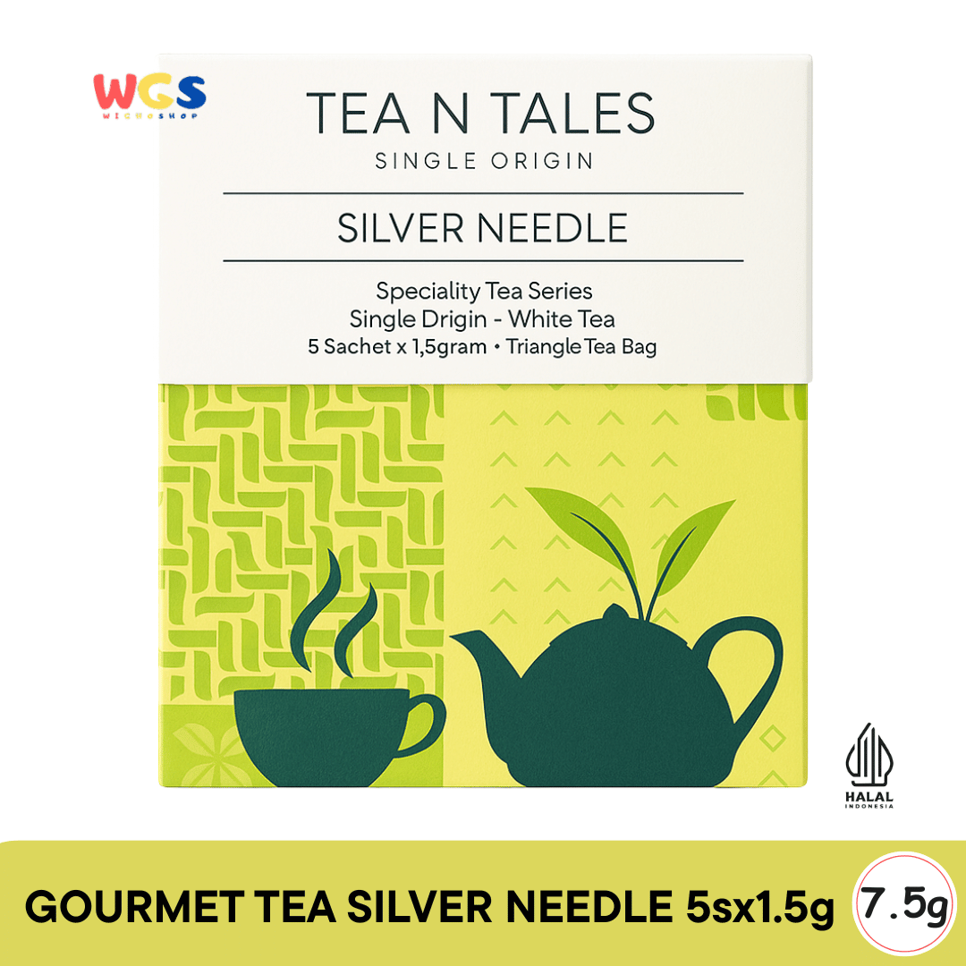 Tea N Tales Gourmet Tea Silver Needle 7.5gr (5x1.5gr) – Teh Segitiga Teh Putih Single Origin Murni