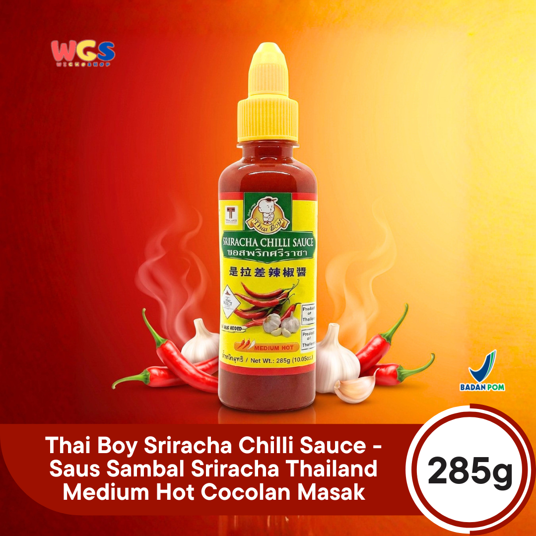 Thai Boy Sriracha Chilli Sauce 285g - Saus Sambal Sriracha Thailand Medium Hot Cocolan Masak