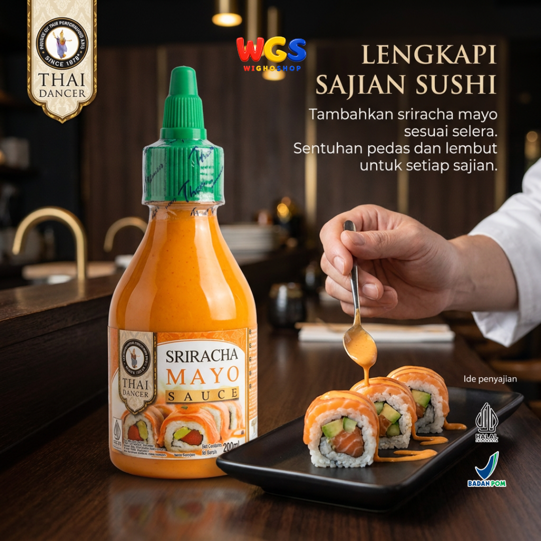 Thai Dancer Sriracha Mayo Sauce 200ml – Creamy Spicy Mayo Sauce for Sushi, Burgers, and Snacks