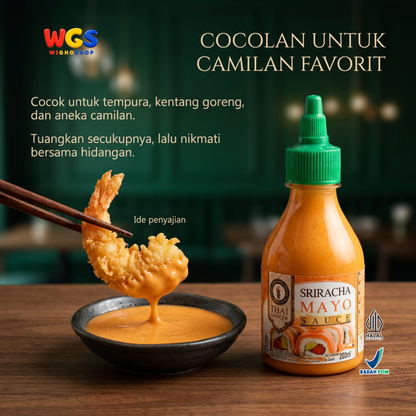 Thai Dancer Sriracha Mayo Sauce 200ml – Creamy Spicy Mayo Sauce for Sushi, Burgers, and Snacks