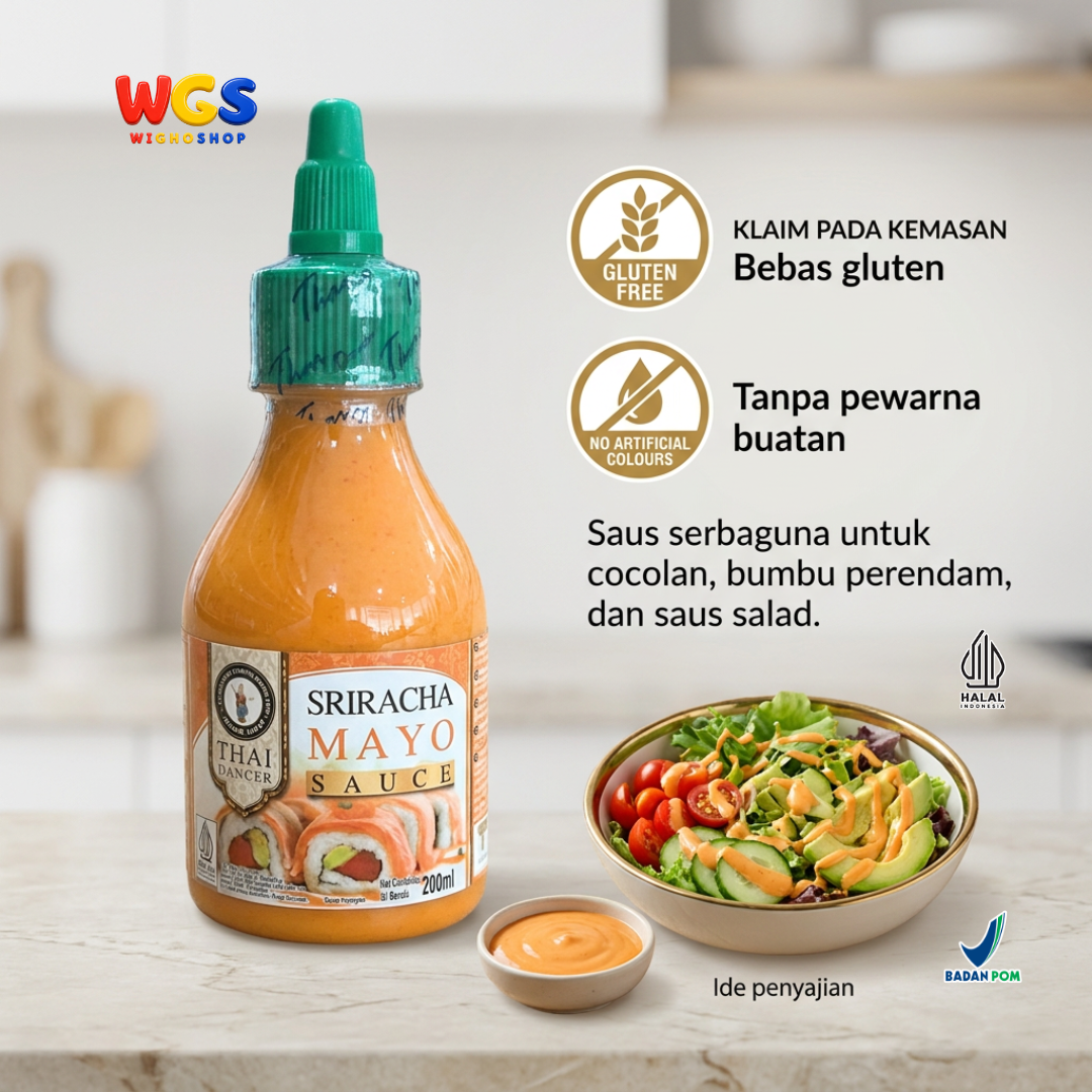 Thai Dancer Sriracha Mayo Sauce 200ml – Creamy Spicy Mayo Sauce for Sushi, Burgers, and Snacks