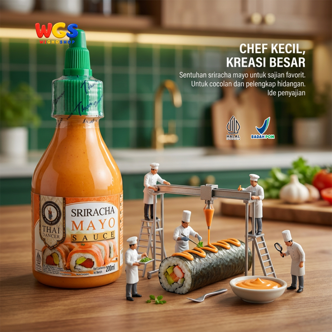 Thai Dancer Sriracha Mayo Sauce 200ml – Creamy Spicy Mayo Sauce for Sushi, Burgers, and Snacks