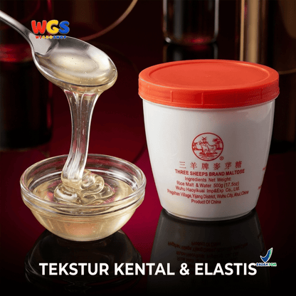 Three Sheeps Maltose Syrup 500g - Sirup Maltosa Gula Beko Cair untuk Char Siu Bebek Panggang Kue dan Permen