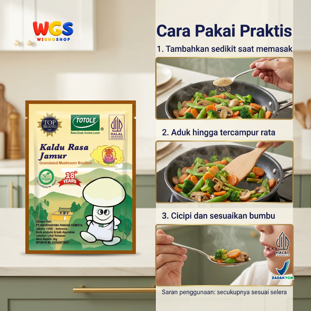 Totole Kaldu Rasa Jamur 40g - Kaldu Jamur Vegan Bumbu Penyedap Sup Tumis Nasi Goreng