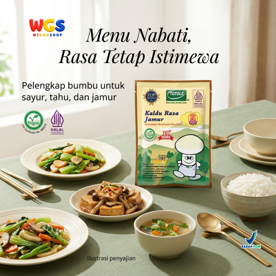 Totole Kaldu Rasa Jamur 40g - Kaldu Jamur Vegan Bumbu Penyedap Sup Tumis Nasi Goreng