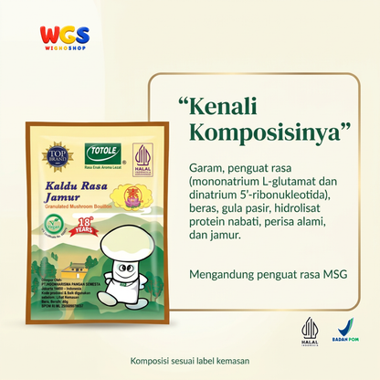 Totole Kaldu Rasa Jamur 40g - Kaldu Jamur Vegan Bumbu Penyedap Sup Tumis Nasi Goreng