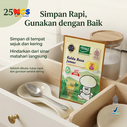 Totole Kaldu Rasa Jamur 40g - Kaldu Jamur Vegan Bumbu Penyedap Sup Tumis Nasi Goreng