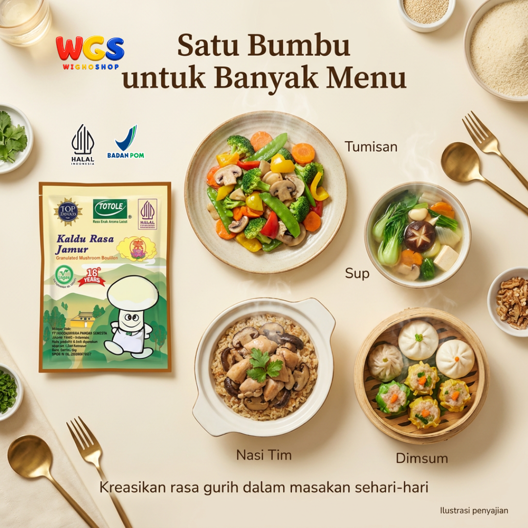 Totole Kaldu Rasa Jamur 40g - Kaldu Jamur Vegan Bumbu Penyedap Sup Tumis Nasi Goreng