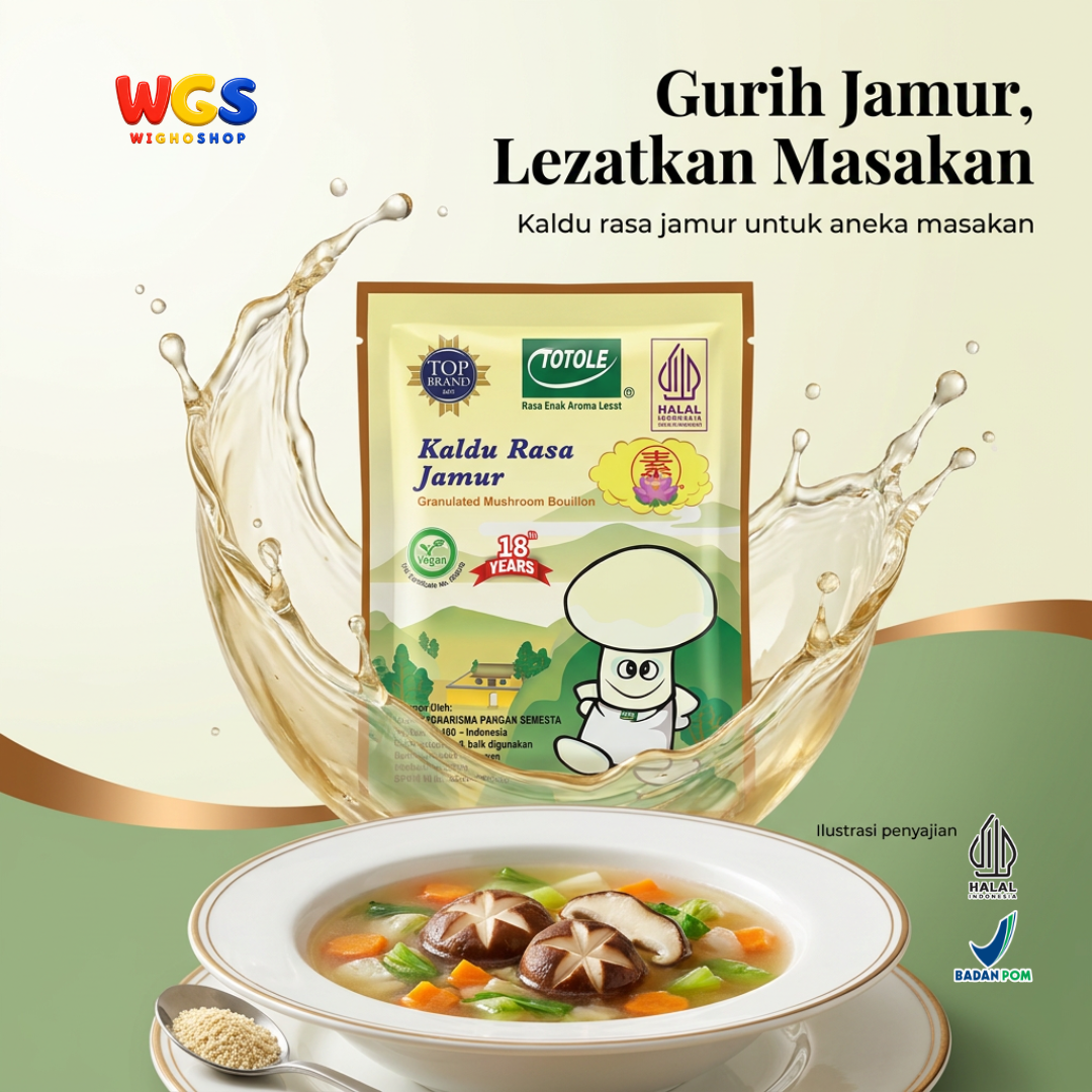 Totole Kaldu Rasa Jamur 80g - Bumbu Penyedap Masakan Vegan Granul untuk Sup Tumis Nasi Goreng