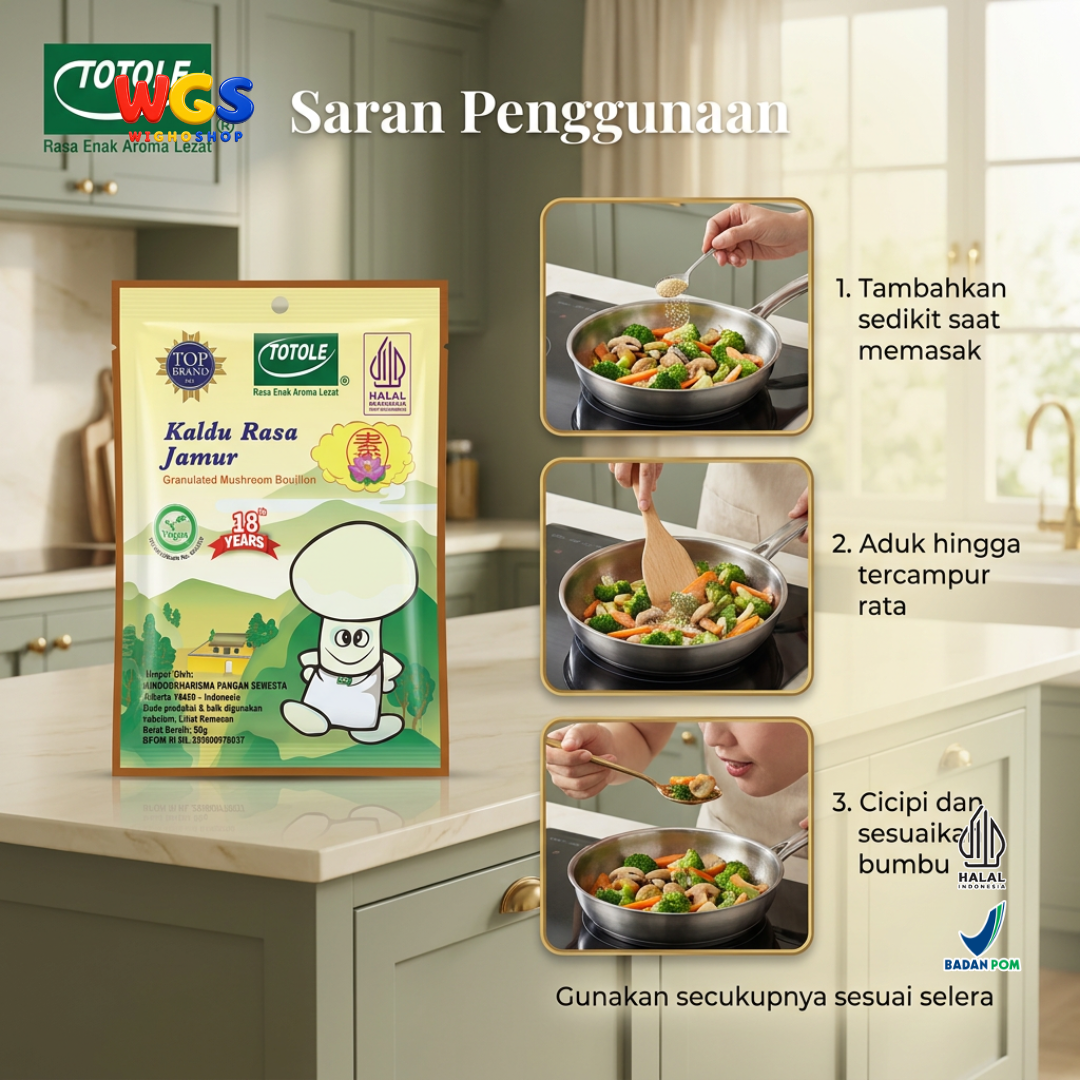 Totole Kaldu Rasa Jamur 80g - Bumbu Penyedap Masakan Vegan Granul untuk Sup Tumis Nasi Goreng