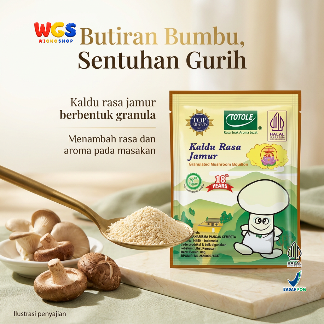 Totole Kaldu Rasa Jamur 80g - Bumbu Penyedap Masakan Vegan Granul untuk Sup Tumis Nasi Goreng