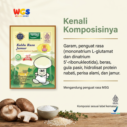 Totole Kaldu Rasa Jamur 80g - Bumbu Penyedap Masakan Vegan Granul untuk Sup Tumis Nasi Goreng