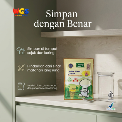 Totole Kaldu Rasa Jamur 80g - Bumbu Penyedap Masakan Vegan Granul untuk Sup Tumis Nasi Goreng