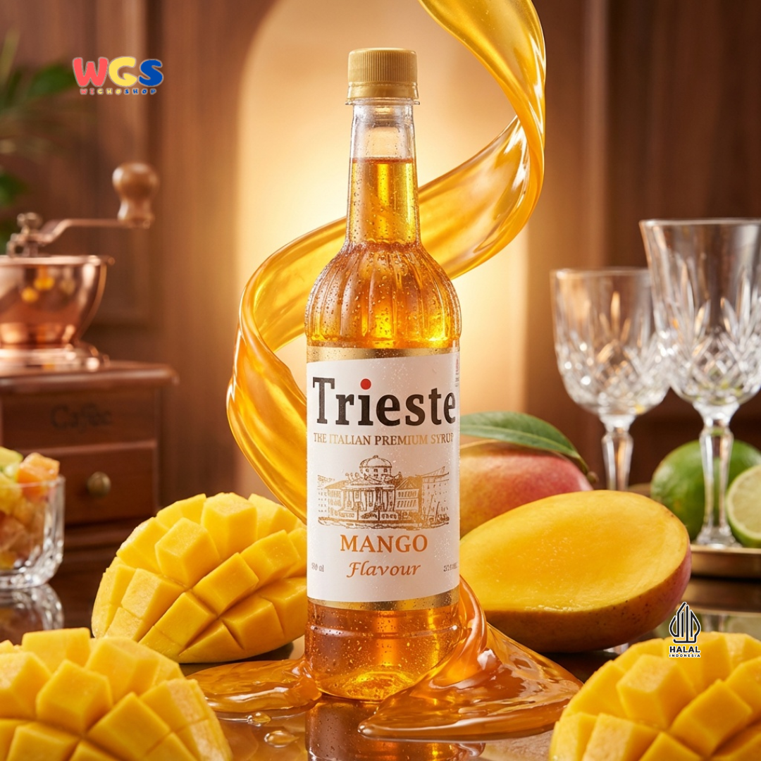 Trieste Mango Flavour Syrup 650ml - Sirup Mangga Premium Halal untuk Soda, Tea, Latte & Dessert