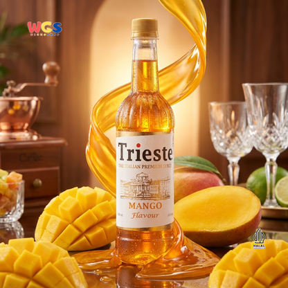 Trieste Mango Flavour Syrup 650ml - Sirup Mangga Premium Halal untuk Soda, Tea, Latte & Dessert
