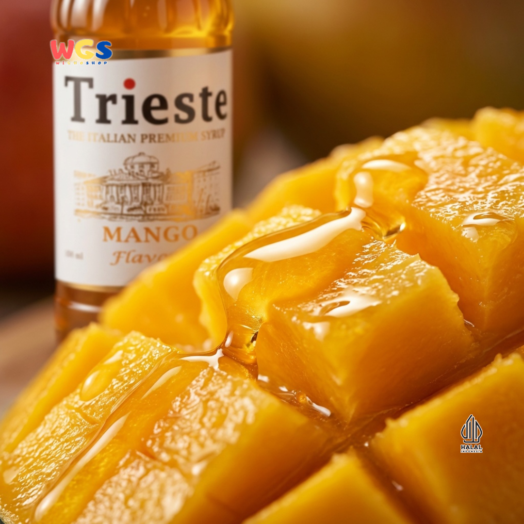 Trieste Mango Flavour Syrup 650ml - Sirup Mangga Premium Halal untuk Soda, Tea, Latte & Dessert