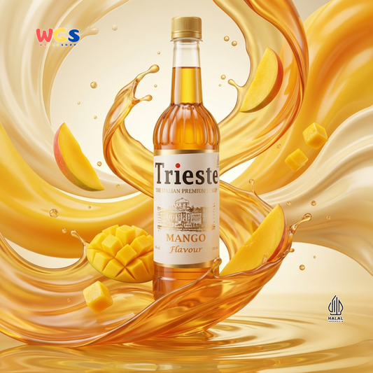 Trieste Mango Flavour Syrup 650ml - Sirup Mangga Premium Halal untuk Soda, Tea, Latte & Dessert