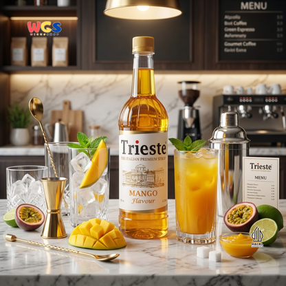 Trieste Mango Flavour Syrup 650ml - Sirup Mangga Premium Halal untuk Soda, Tea, Latte & Dessert