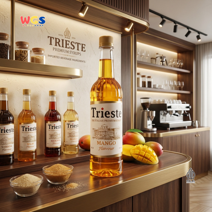 Trieste Mango Flavour Syrup 650ml - Sirup Mangga Premium Halal untuk Soda, Tea, Latte & Dessert