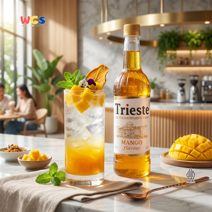 Trieste Mango Flavour Syrup 650ml - Sirup Mangga Premium Halal untuk Soda, Tea, Latte & Dessert