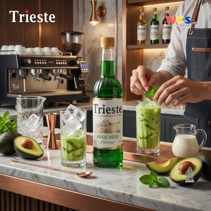Trieste Avocado Syrup 650ml - Sirup Alpukat Halal Premium untuk Milkshake, Latte & Minuman