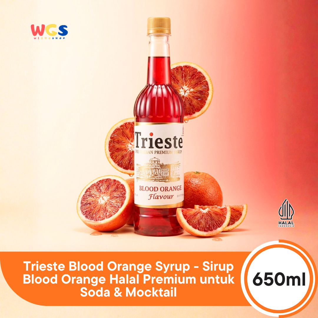 Trieste Syrup Premium Blood Orange Flavor 650ml – Fresh Red Orange Syrup for Drinks &amp; Desserts