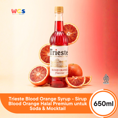 Trieste Syrup Premium Blood Orange Flavor 650ml – Fresh Red Orange Syrup for Drinks &amp; Desserts