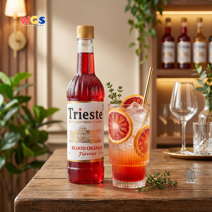 Trieste Syrup Premium Blood Orange Flavor 650ml – Fresh Red Orange Syrup for Drinks &amp; Desserts