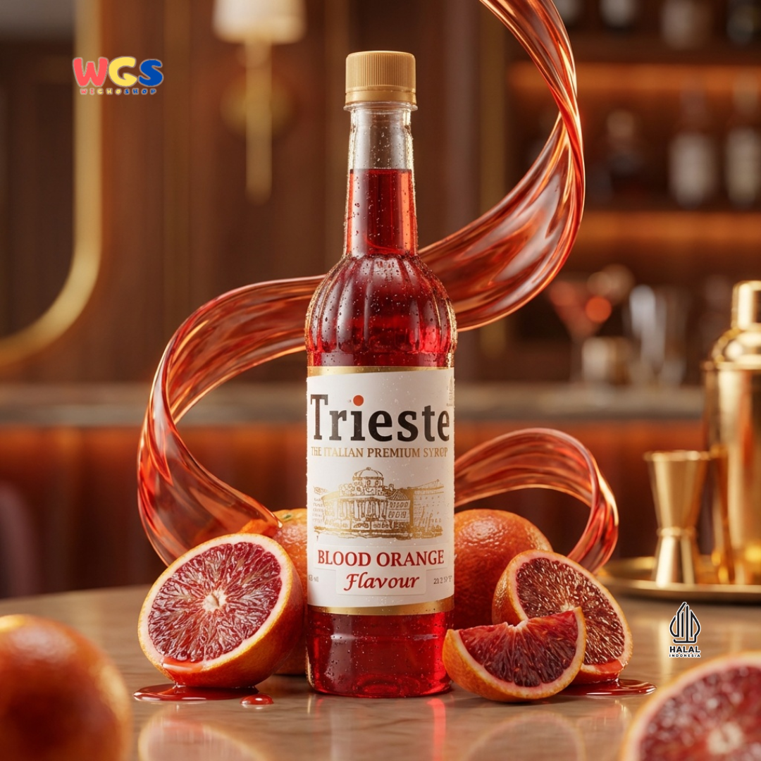 Trieste Syrup Premium Blood Orange Flavor 650ml – Fresh Red Orange Syrup for Drinks &amp; Desserts