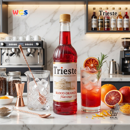 Trieste Syrup Premium Blood Orange Flavor 650ml – Fresh Red Orange Syrup for Drinks &amp; Desserts