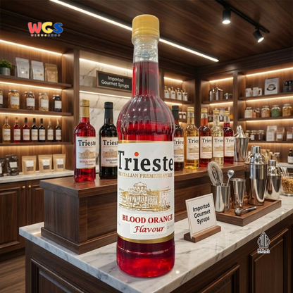 Trieste Syrup Premium Blood Orange Flavor 650ml – Fresh Red Orange Syrup for Drinks &amp; Desserts