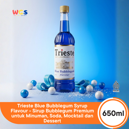 Trieste Blue Bubblegum Flavor Syrup Premium 650ml – Bubble Gum Flavored Syrup for Drinks &amp; Desserts