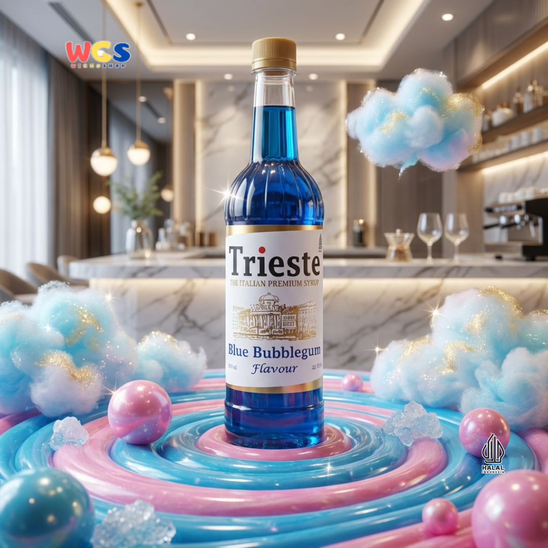 Trieste Blue Bubblegum Flavor Syrup Premium 650ml – Bubble Gum Flavored Syrup for Drinks &amp; Desserts