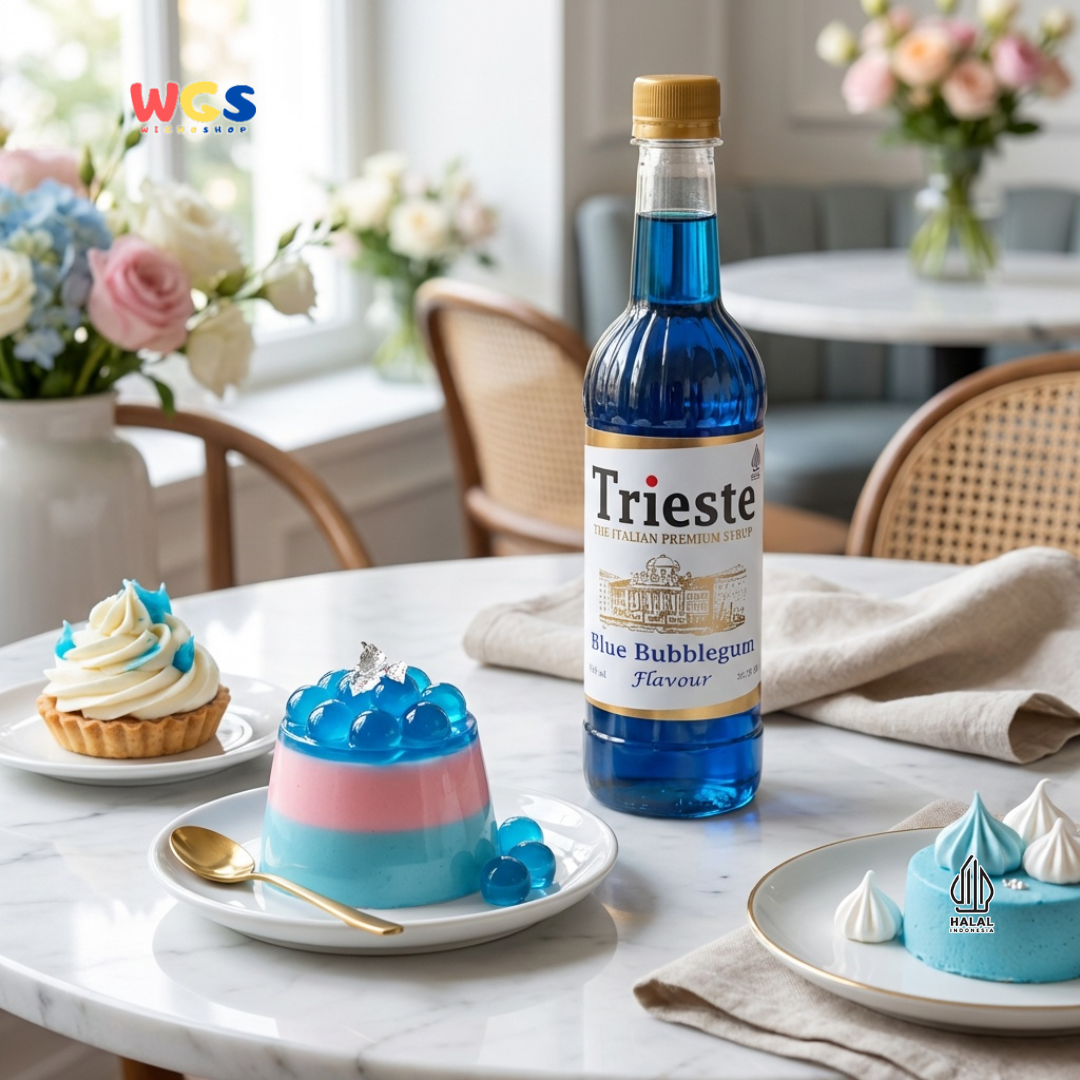 Trieste Blue Bubblegum Flavor Syrup Premium 650ml – Bubble Gum Flavored Syrup for Drinks &amp; Desserts