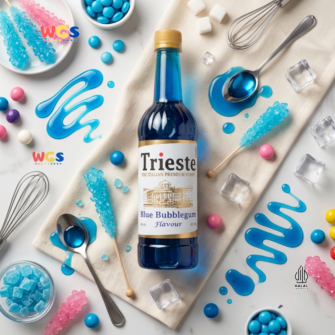 Trieste Blue Bubblegum Flavor Syrup Premium 650ml – Bubble Gum Flavored Syrup for Drinks &amp; Desserts